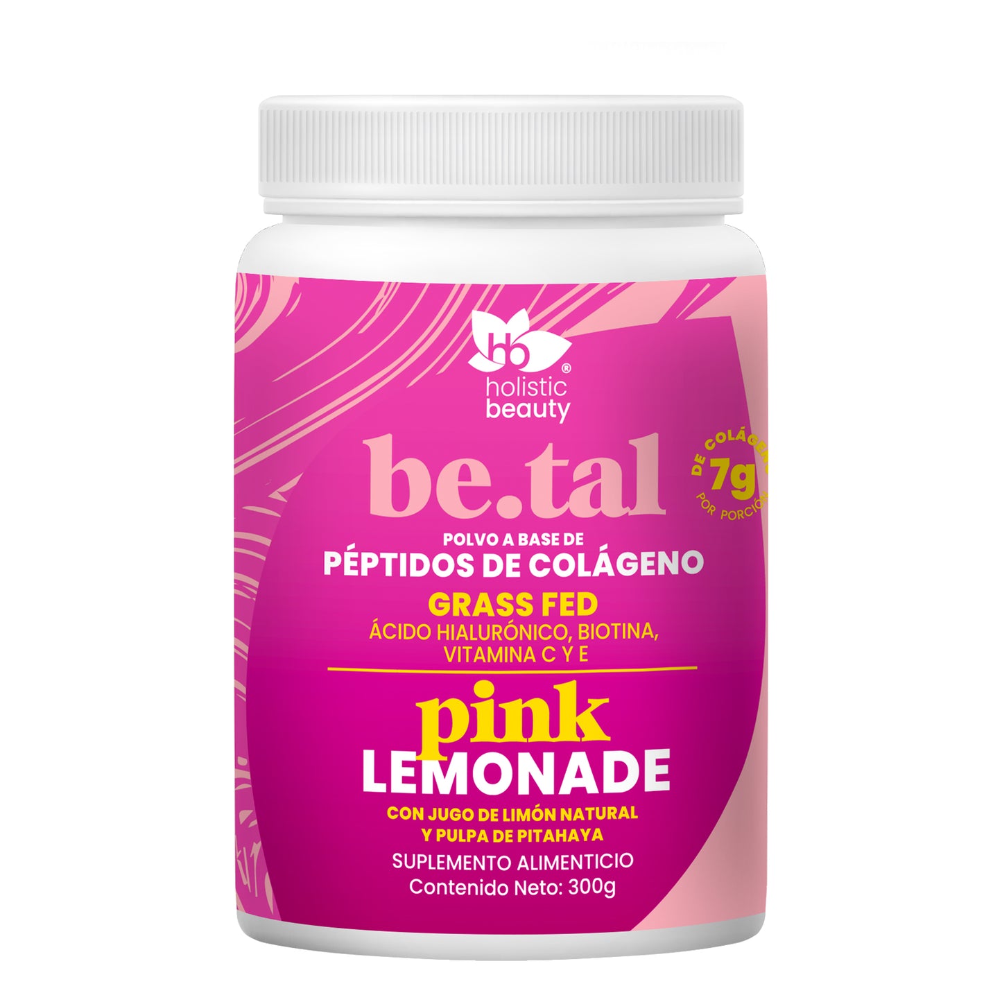 Péptidos de Colágeno en Polvo sabor Pink Lemonade de 300 g | Beauty Drinks | Holistic Beauty®